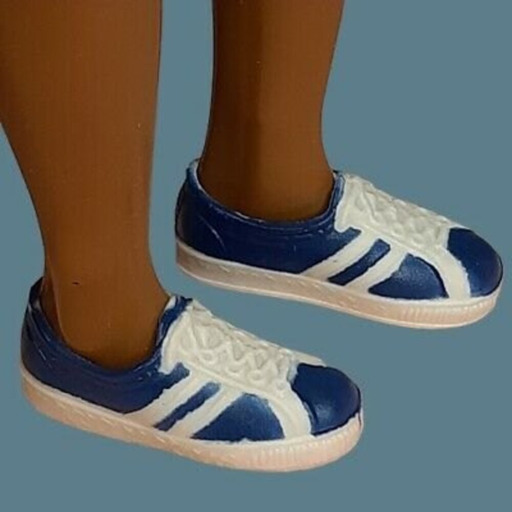 Vtg 1970s-1980s Mattel KEN Big Jim Wht Blue Sneakers Tennis Shoes Taiwan Barbie